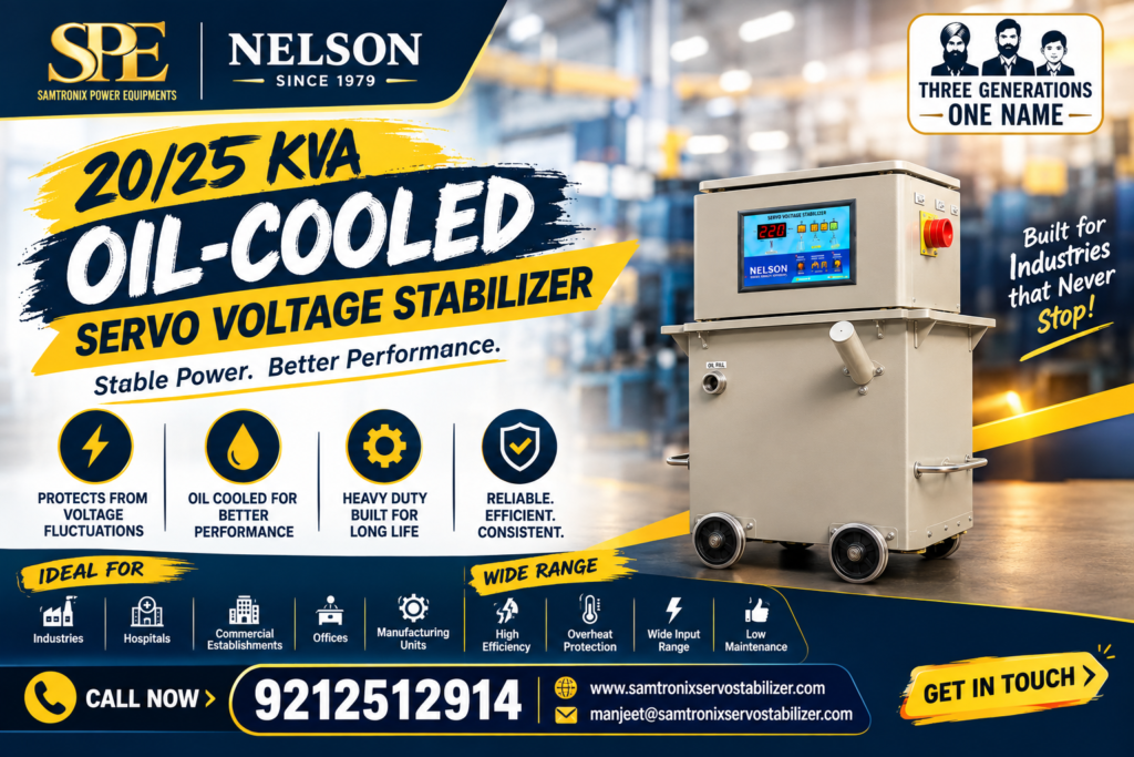 Oil Cooled Servo Voltage Stabilizer | Samtronix NELSON 1979
