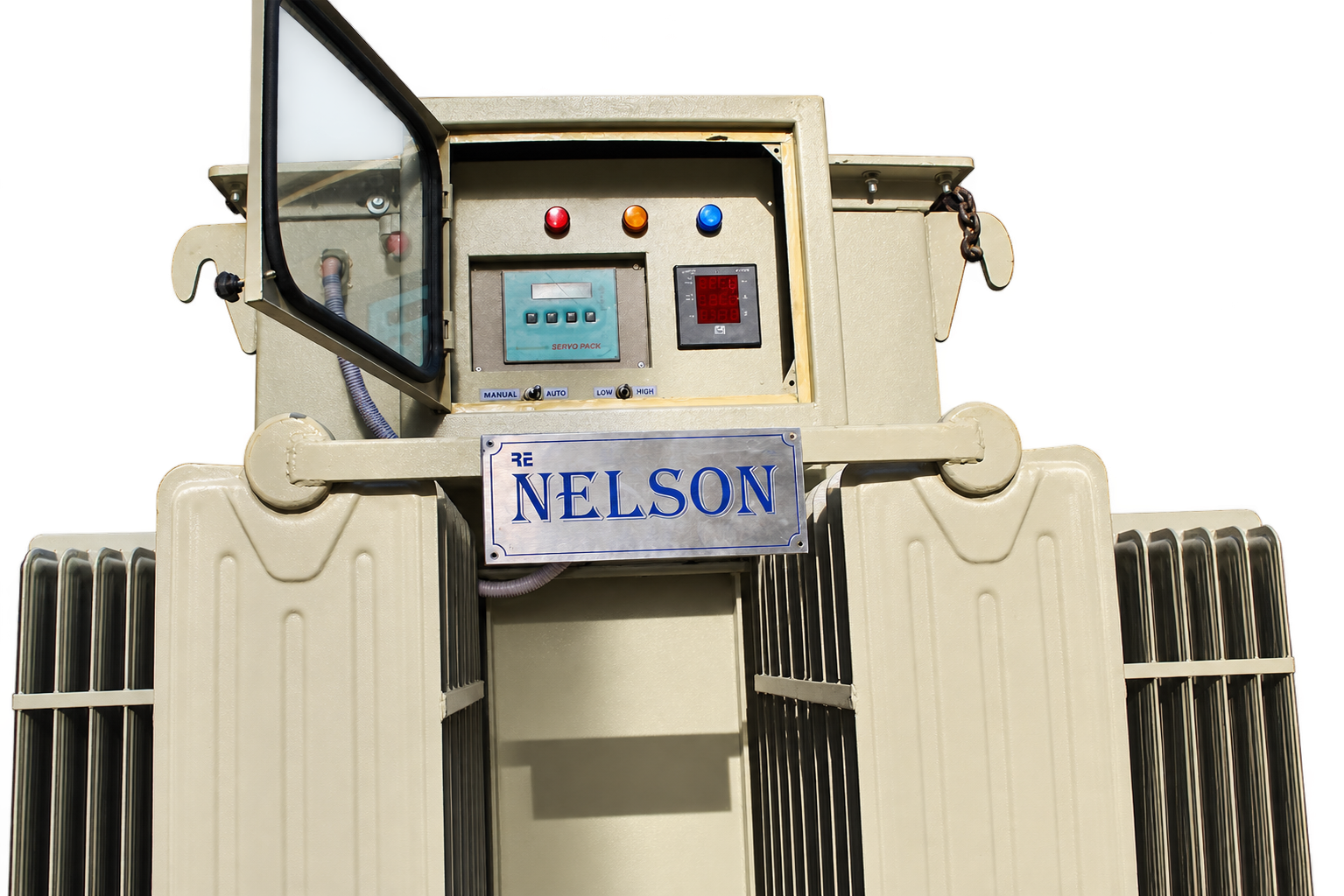 Vertical servo stabilizer for industrial machines